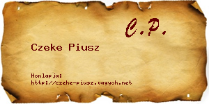 Czeke Piusz névjegykártya